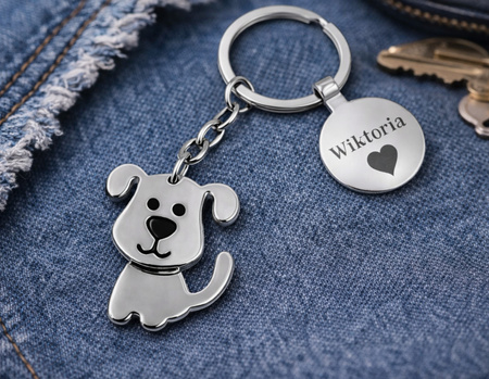 Brelok do kluczy piesek breloczek PIES z GRAWEREM