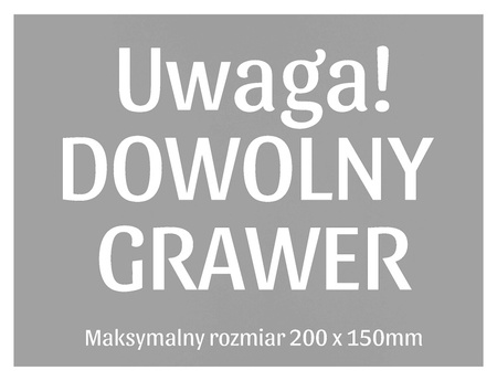 SZARA grawerowana tabliczka informacyjna z dedykacją GRAWER max. 20x15cm