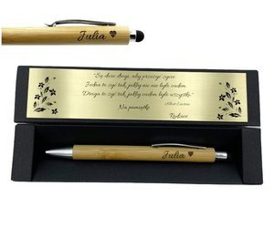 Długopis bambusowy GRAWER tabliczka pudełko