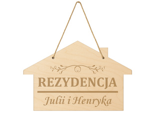 Drewniana tabliczka z grawerem Prezent personalizacja Drzwi/ściana ozdobna