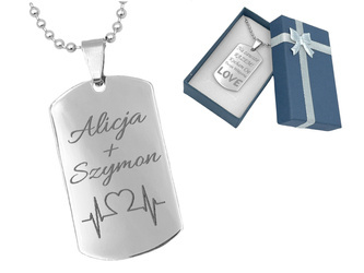 Nieśmiertelnik stal szlachetna z GRAWEREM