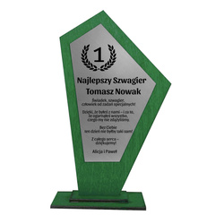 Statuetka z GRAWEREM - Puchar na Prezent z Indywidualną Dedykacją zielona