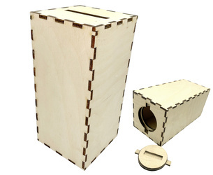 Drewniana skarbonka do decoupage z zamknięciem