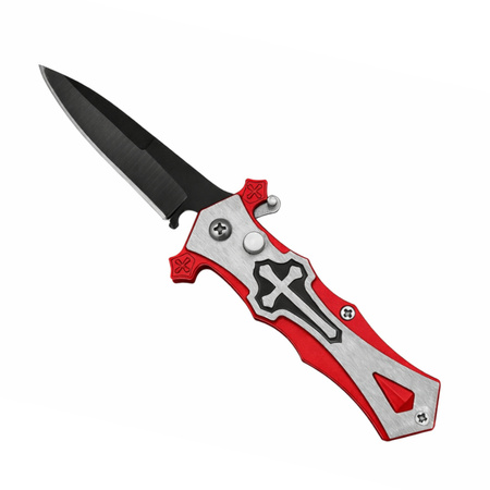 Scyzoryk nóż boczny składany sprężynowy GRAWER  czerwony