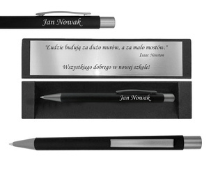 Długopis z GRAWEREM zestaw z pudełkiem i grawerowaną tabliczką z dedykacją 