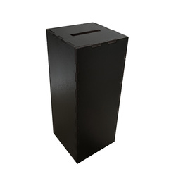 Czarna skarbonka z HDF – drewniane pudełko na pieniądze, ślub, prezent