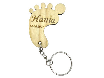 Stopka drewniany brelok do kluczy z GRAWEREM