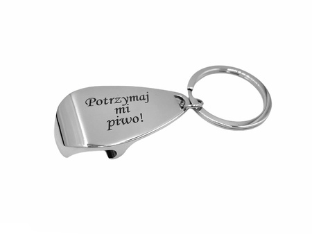 Brelok do kluczy otwieracz butelek metal GRAWER