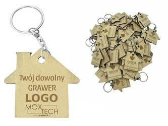 50 x Brelok do kluczy dom domek GRAWER logo