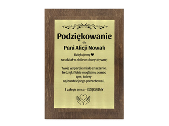 Podziękowanie z grawerem – personalizowany dyplom drewniany na prezent
