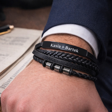 Bransoletka męska z grawerem – prezent dla mężczyzny stal szlachetna