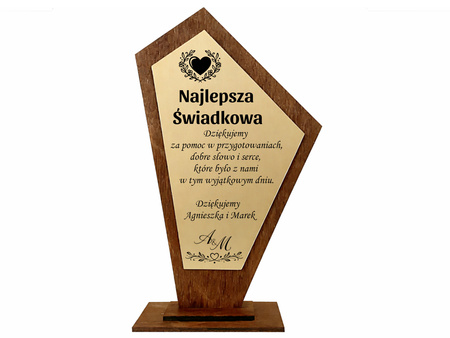 Zestaw podziękowań dla Świadka i Świadkowej – 2 statuetki z grawerem 