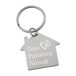 Metalowy brelok zawieszka do kluczy DOM z GRAWEREM