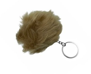 Brelok do kluczy plecaka puszek puchaty jasny brąz