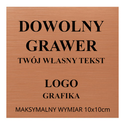 Grawerowana tabliczka z GRAWEREM dedykacja dowolny tekst max 10x10cm miedź