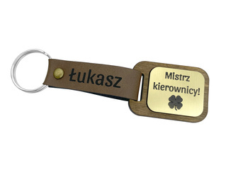 Brelok do kluczy z GRAWEREM skóra na prezent