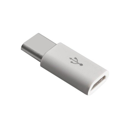 Adapter przejściówka micro USB na USB Type-C biała