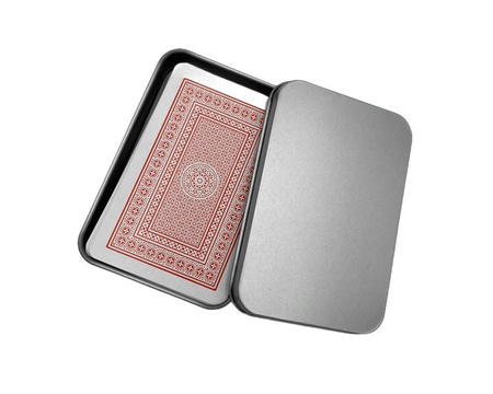 Talia tradycyjne karty do gry w metalowym pudełku z grawerem na prezent