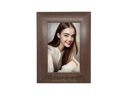 Ramka do zdjęć 10x15 dąb czekolada z grawerem