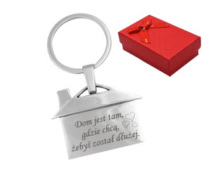 Metalowy brelok do kluczy dom GRAWER prezent