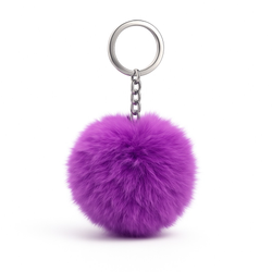 Brelok do kluczy plecaka puszek puchaty jasny fiolet