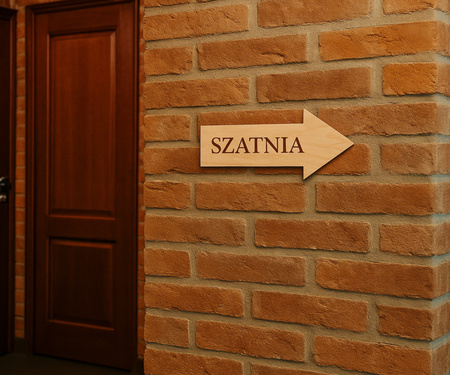 Drewniana tabliczka strzałka z dowolnym grawerem kierunkowa drogowskaz