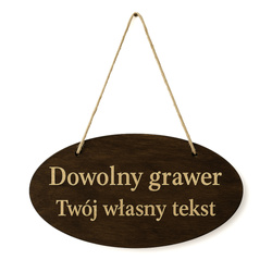 Drewniana tabliczka z grawerem na Prezent personalizacja Drzwi/ściana owal