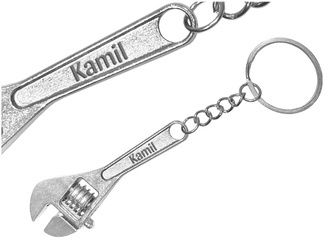 Brelok do kluczy z GRAWEREM klucz francuski na prezent