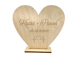 Serce na podstawce z GRAWEREM dzień mamy ślub