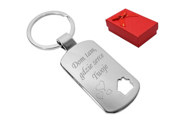 Metalowy brelok do kluczy DOM prezent GRAWER