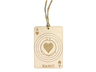 Zawieszka na lusterko do auta z GRAWEREM karta AS dla kierowcy prezent