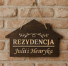 Drewniana tabliczka z grawerem DOM domek na Prezent personalizacja na Drzwi