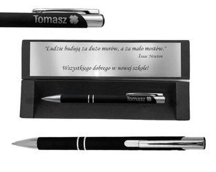 Długopis z GRAWEREM zestaw z pudełkiem i grawerowaną tabliczką z dedykacją