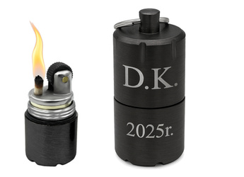 Mini zapalniczka benzynowa brelok biwak z GRAWEREM na prezent gadżet