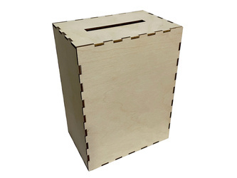 Duża drewniana skarbonka decoupage zamknięcie 20cm