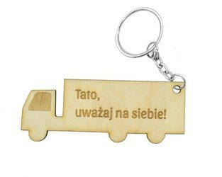 Brelok drewno do kluczy ciężarówka tir z GRAWEREM