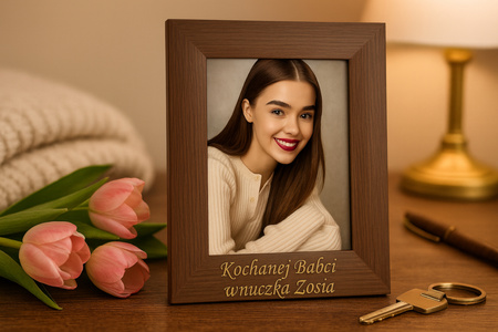 Ramka do zdjęć 10x15 dąb czekolada z grawerem