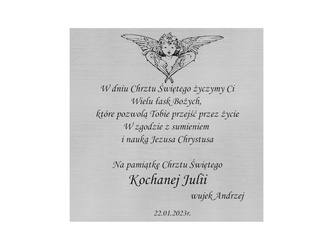 Tabliczka Chrzest Święty roczek GRAWER DOWOLNY /9