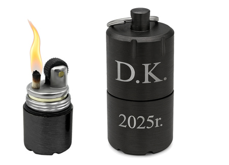 Mini zapalniczka benzynowa brelok biwak z GRAWEREM na prezent gadżet