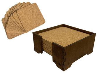 10 x podstawka zestaw Podkładki korkowe pod kubek z pudełkiem