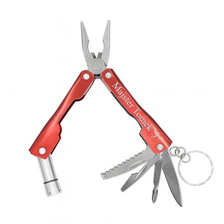 MULTITOOL minibrelok kombinerki nóż latarka grawer