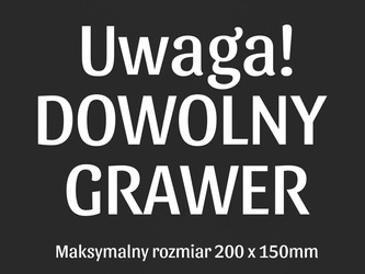 Czarna grawerowana tabliczka z własnym grawerem dowolny tekst max. 20x15cm