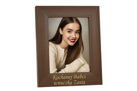 Ramka do zdjęć 10x15 dąb czekolada z grawerem