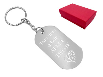Brelok nieśmiertelnik breloczek do kluczy z GRAWEREM na prezent