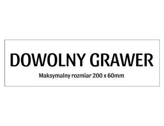 Biała grawerowana tabliczka czarny GRAWER 20x6cm do prezentu na drzwi