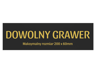 Czarna grawerowana tabliczka ZŁOTY grawer max. 20x6cm na prezent na drzwi