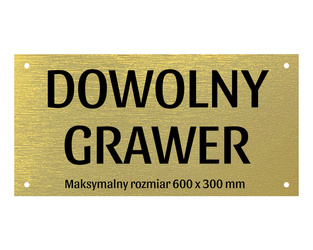 Grawerowana tabliczka TABLICA szyld z dowolnym GRAWEREM LOGO firmy 60x30cm