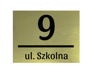 Grawerowana tabliczka adresowa numer domu złota TABLICA 20x15cm