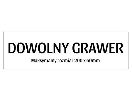 Biała grawerowana tabliczka czarny GRAWER 20x6cm do prezentu na drzwi