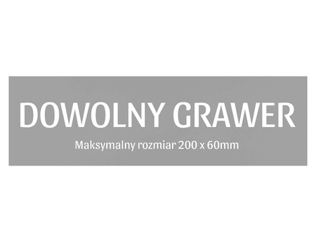 Szara grawerowana tabliczka biały GRAWER do prezentu 20x6cm dowolny tekst 